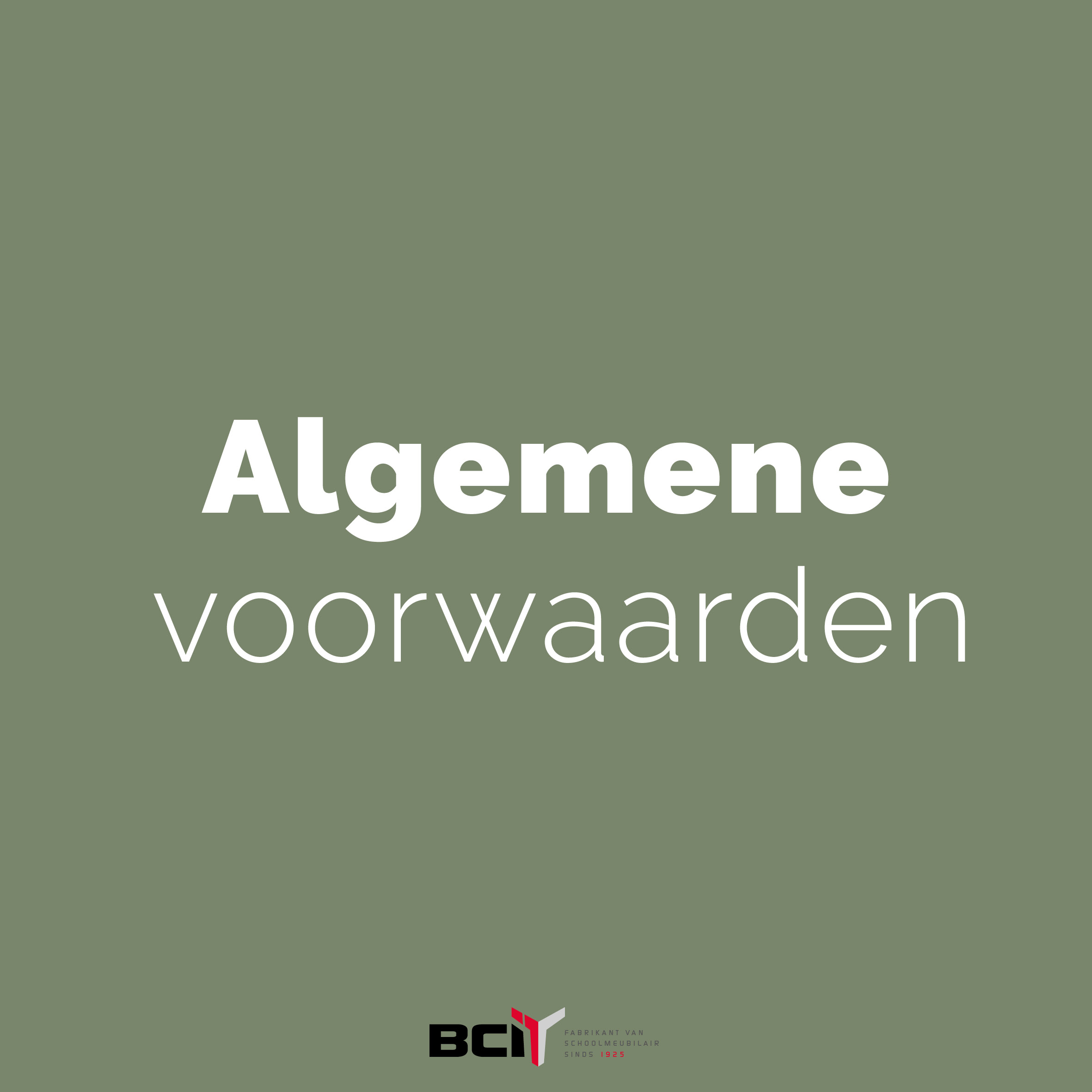 BCI Algemene voorwaarden